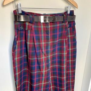 Topshop Plaid Trousers - Cropped & High-Waisted